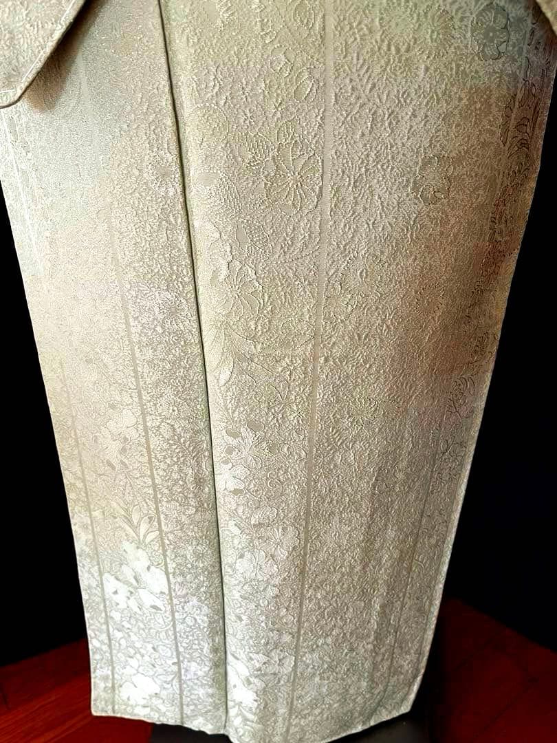 ★専用★【色無地】辻が花地紋 薄萌葱色 膨れ織　縫取のような立体感　しつけ付き