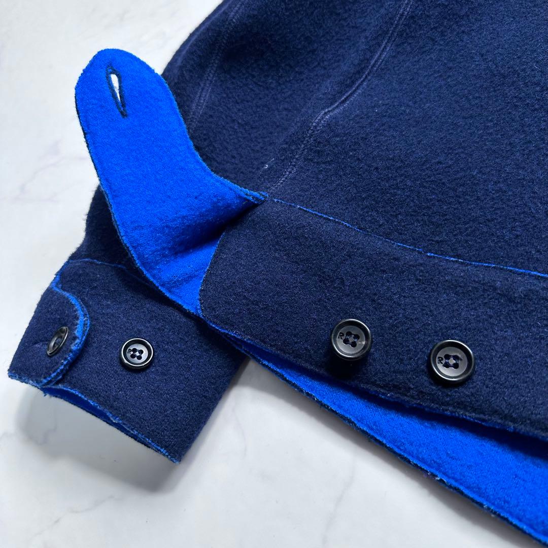 現行タグ✨45R 縮絨ウールジャケット ダブルジップアップブルゾン 秋冬 紺 2
