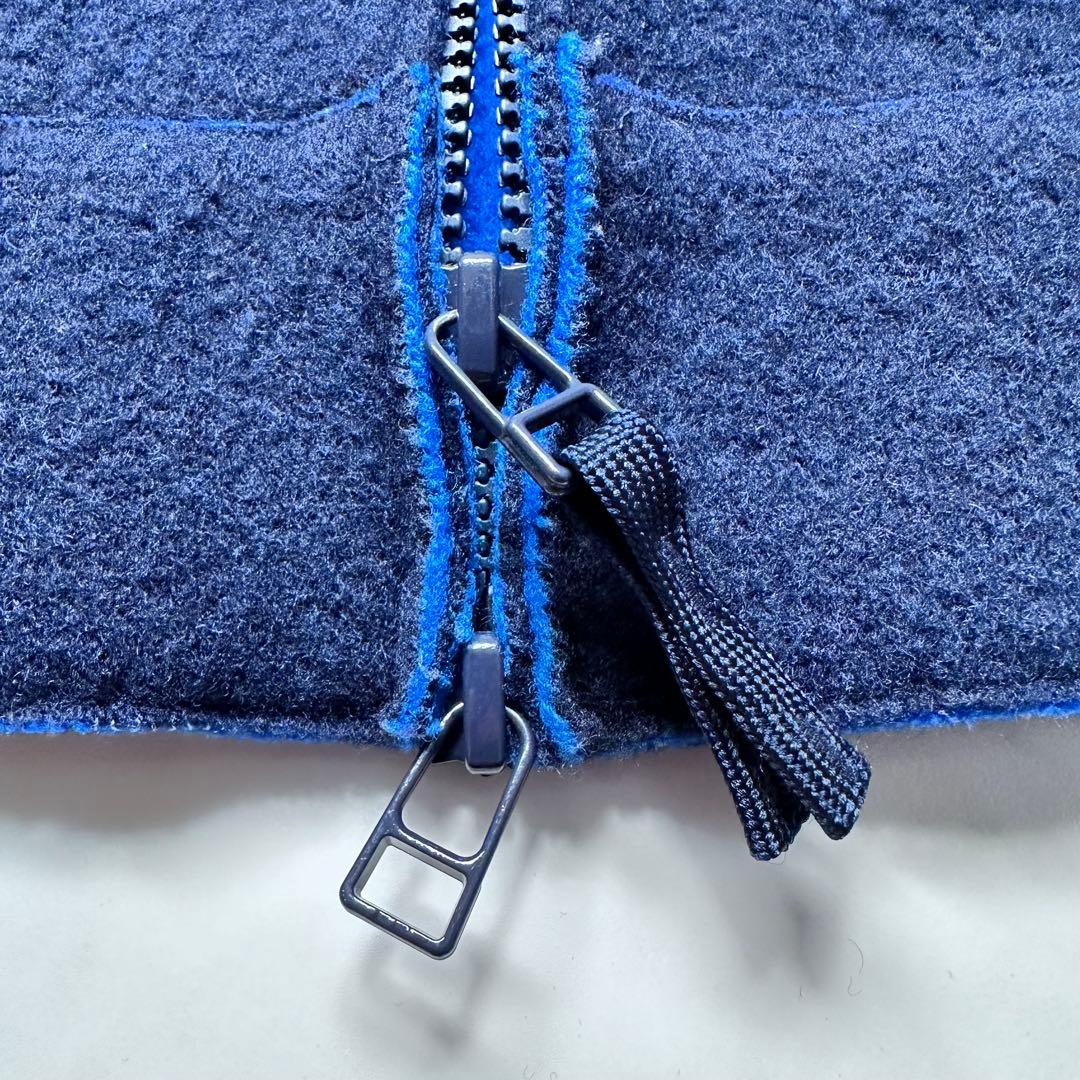 現行タグ✨45R 縮絨ウールジャケット ダブルジップアップブルゾン 秋冬 紺 2