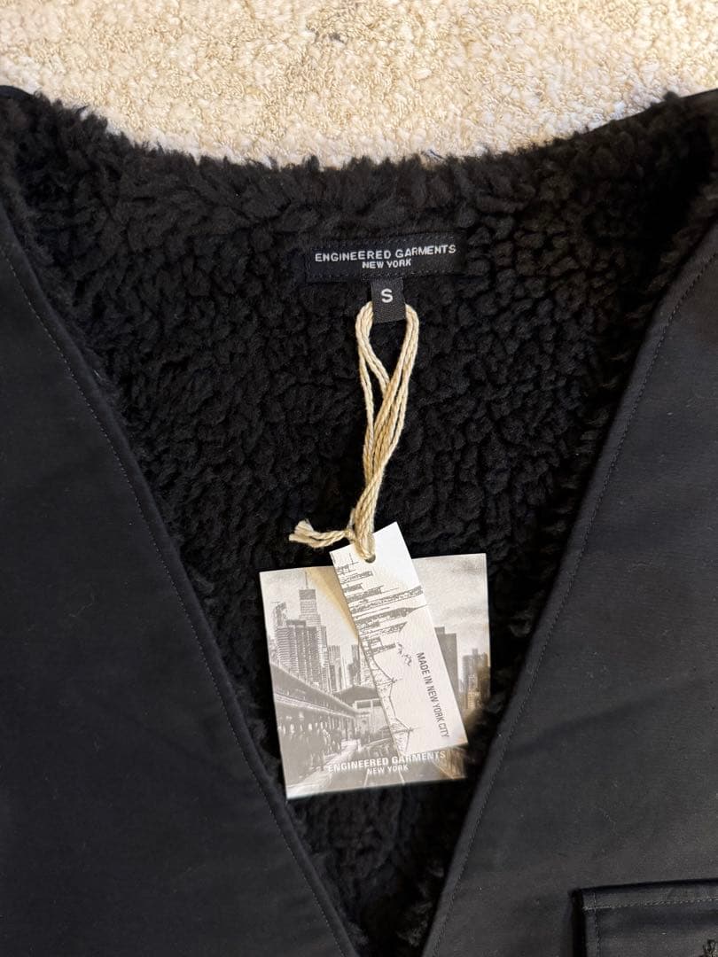 エンジニアードガーメンツ Fowl Vest コットンダブルクロス 黒 S