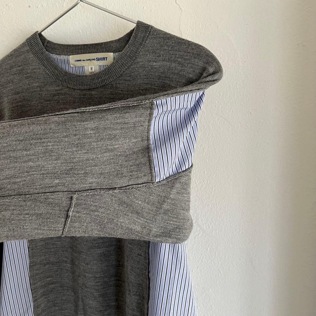 COMME des GARCONS SHIRT｜ストライプシャツ切替ニット