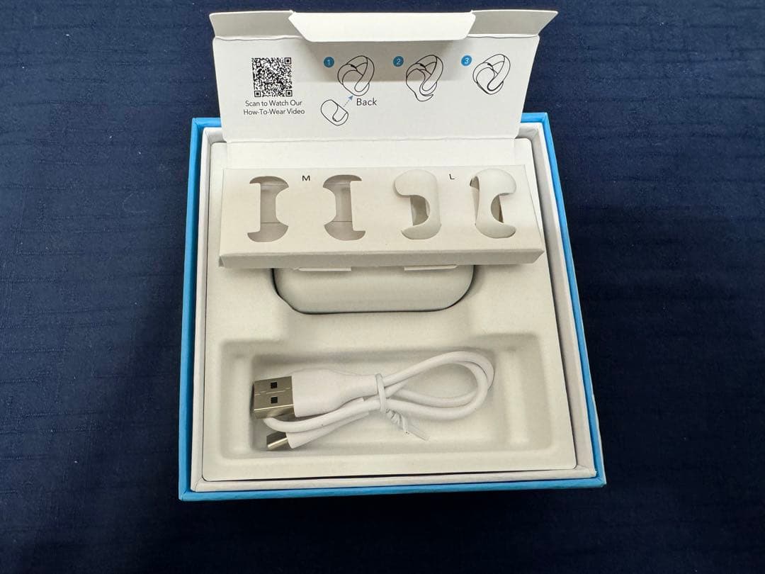 Soundcore Aeroclip ホワイト - ホワイト & ゴールド