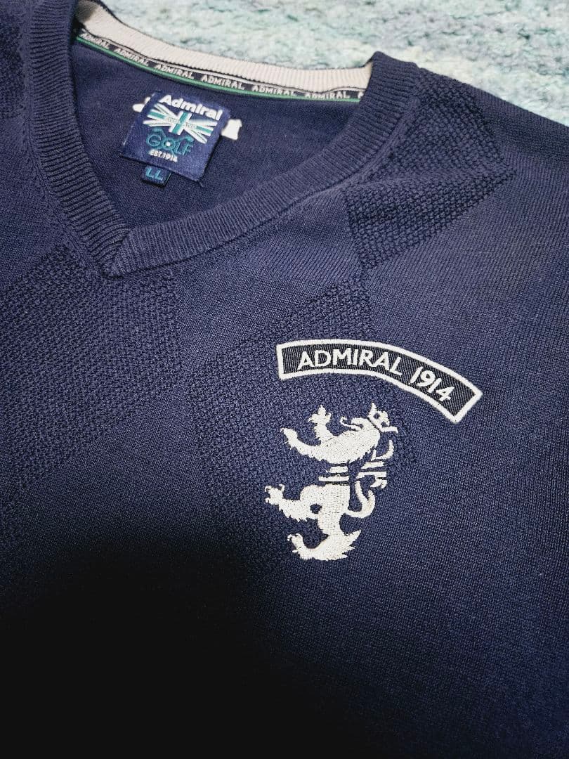 【美品】Admiral アドミラル セーター 前面ダイヤ柄 ゴルフウェア