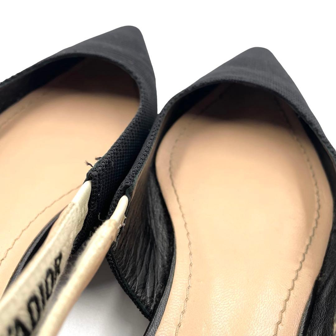 《超美品》Dior ジャディオール J'ADIOR スリングバック フラット 黒