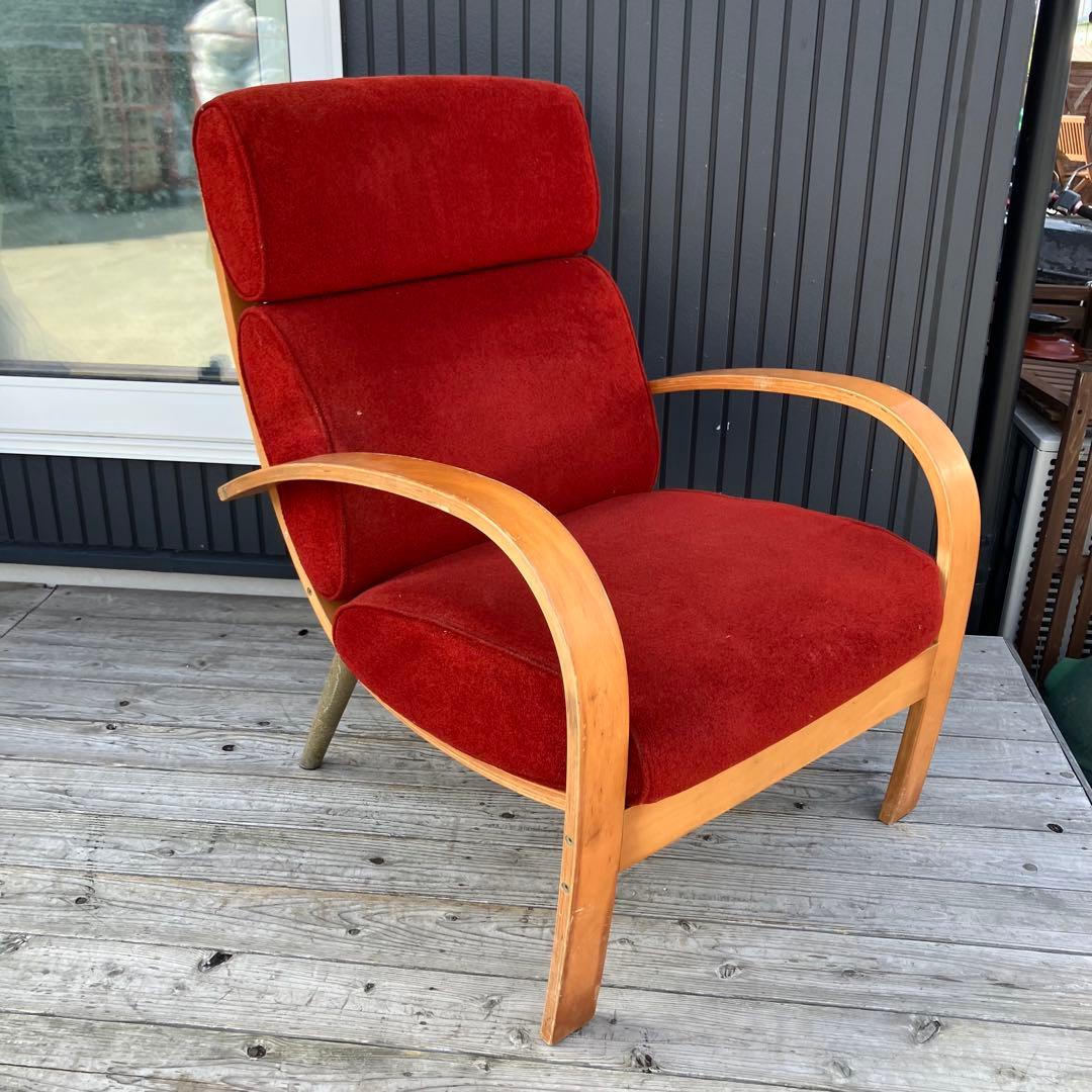 ミッドセンチュリー プライウッド アームチェア 一人掛けソファー ベントウッド
