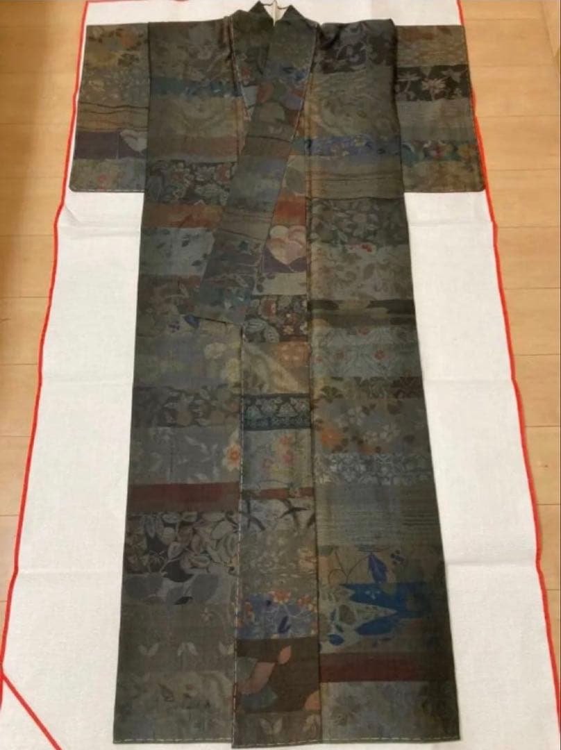 紬　小千谷紬　百柄　裄66.5cm 正絹　美品