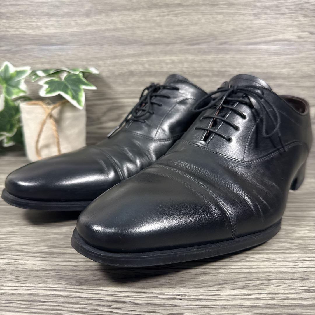 美品　リーガル　ビジネスシューズ　ストレートチップ　内羽　本革　レザー　黒　27