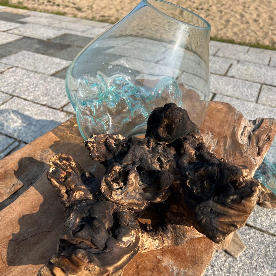 流木ガラス オブジェ超特大I 花瓶 金魚鉢 水槽 テラリウム 観賞魚 メダカ容器