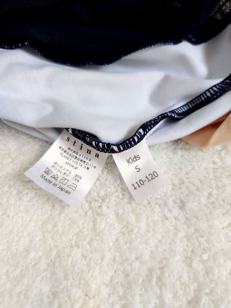 stina ネイビー花柄レオタード　kids 110〜120