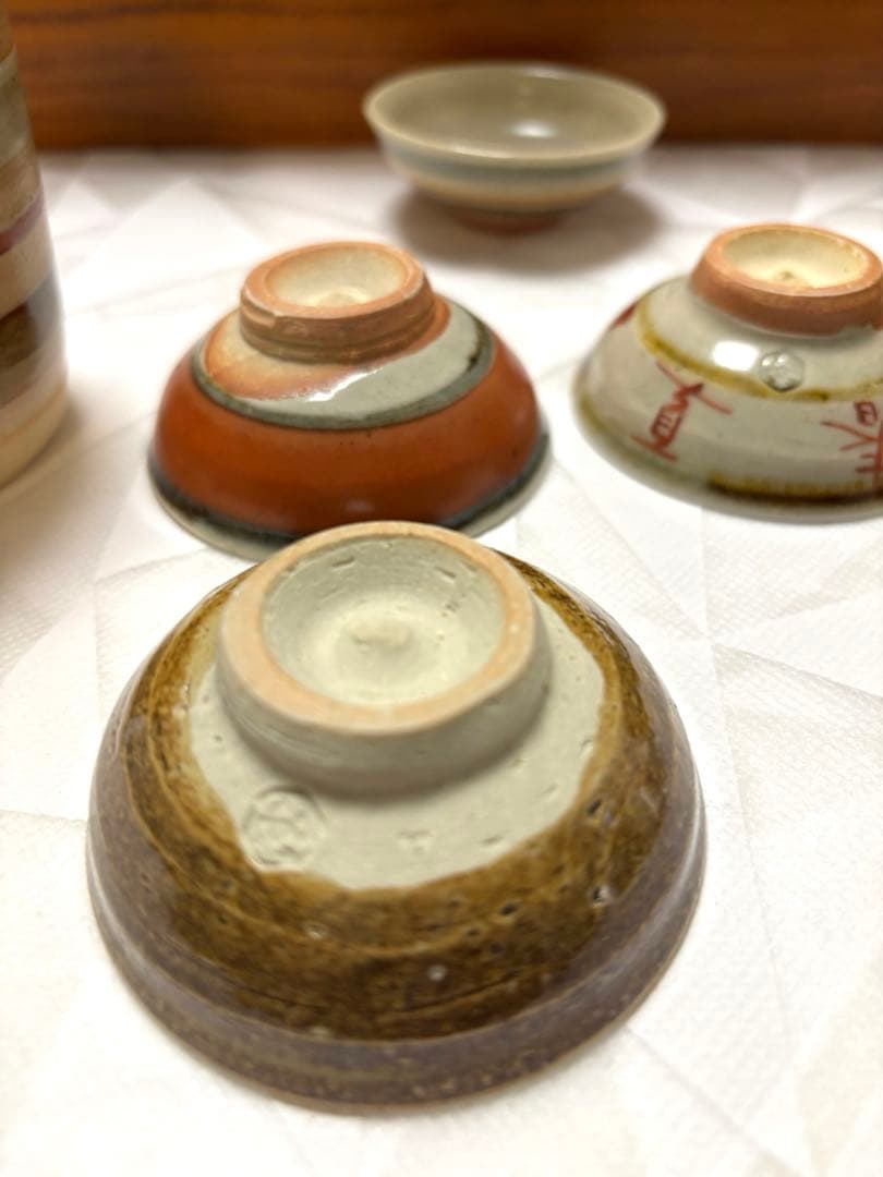 京焼　国領寿人 作　酒器セット　徳利2個　お猪口５個　作家さん　清水焼