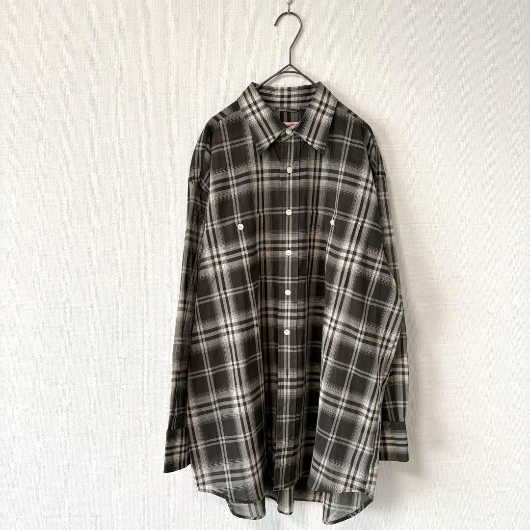 2025SS Spick & Span コットンボイルチェックシャツ 黒系