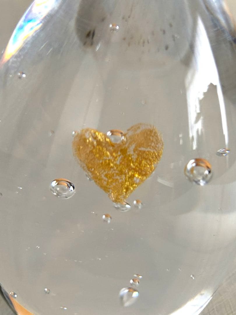 ガラス作家　イイノナホさんペーパーウエイト  Heart