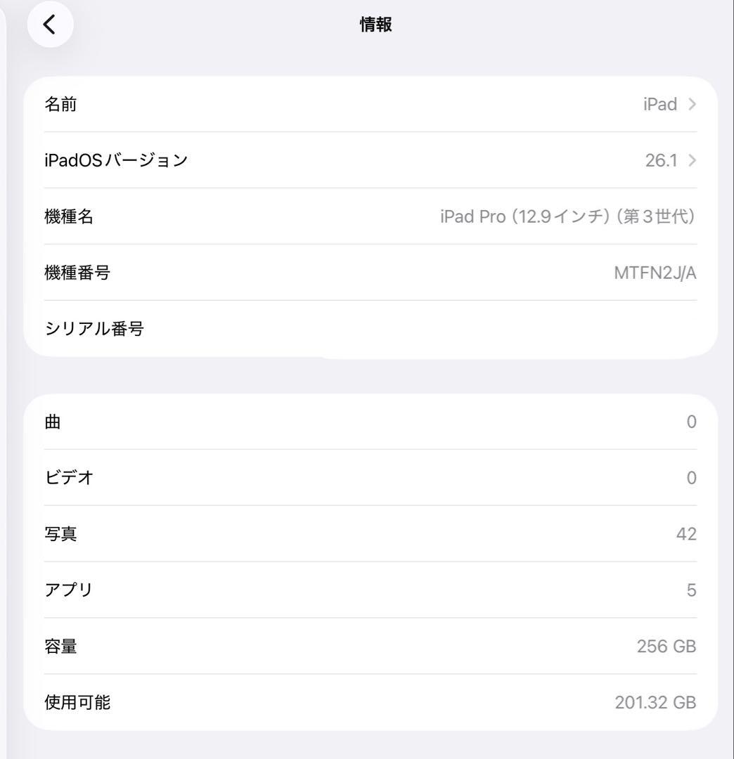 松野　箱無しiPadPro 第3世代 12.9 シルバー【バッテリー良好】