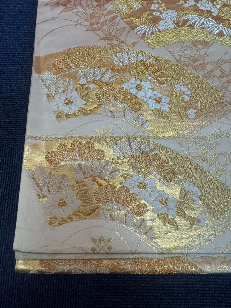 1929 袋帯 古代彫金紋  西陣織   金糸　高級上質上品　約440cm未使用