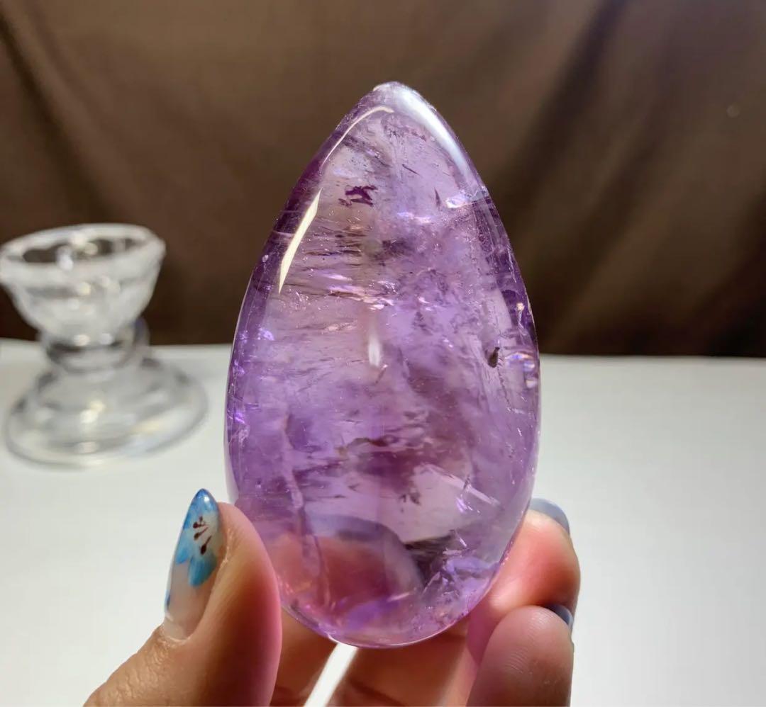 ALLSALE☆2.透明度高☆ラベンダーアメジスト・たまご(台座付き)