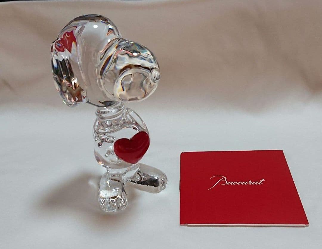 美品✨バカラ「スヌーピー ハート フィギュリン」置物