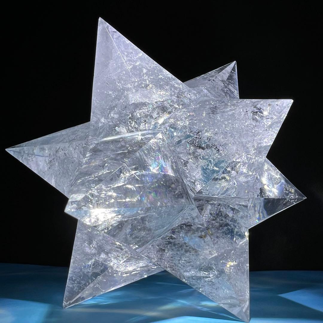 ☆特別出品☆透明度にギラギラクラック☆究極形状☆レインボー 水晶 アステロイド