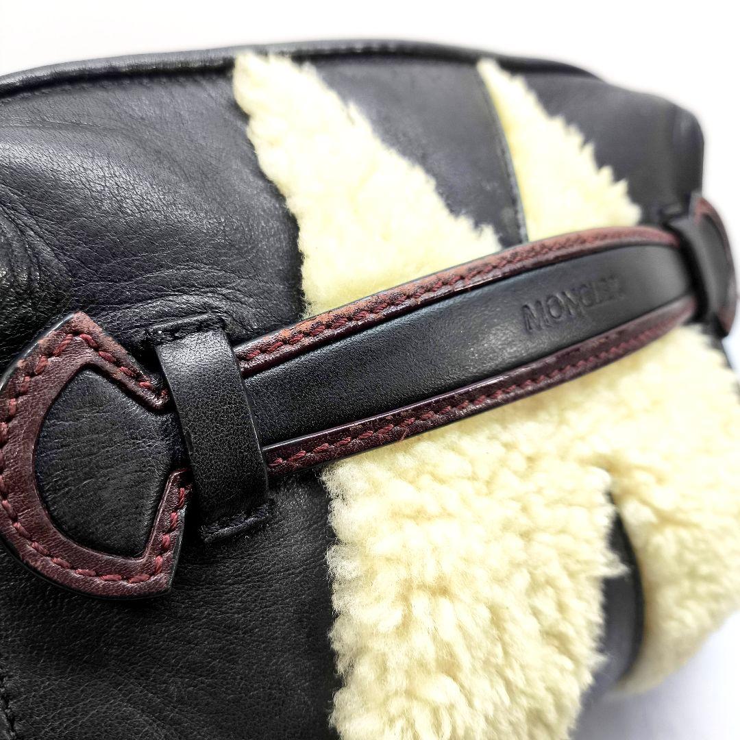希少 モンクレール ウィロウ ショルダーバッグ ブラック ボア MONCLER