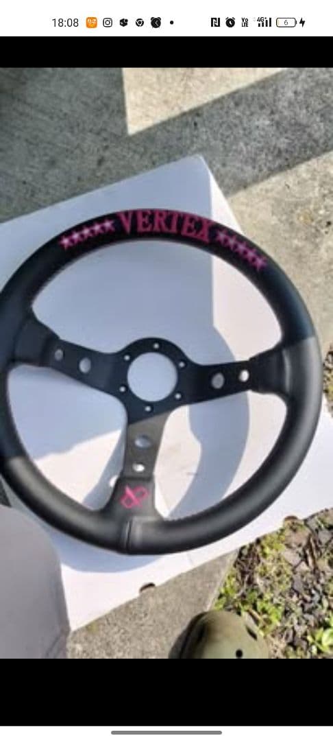 スポーツステアリングホイール ブラック/ピンク