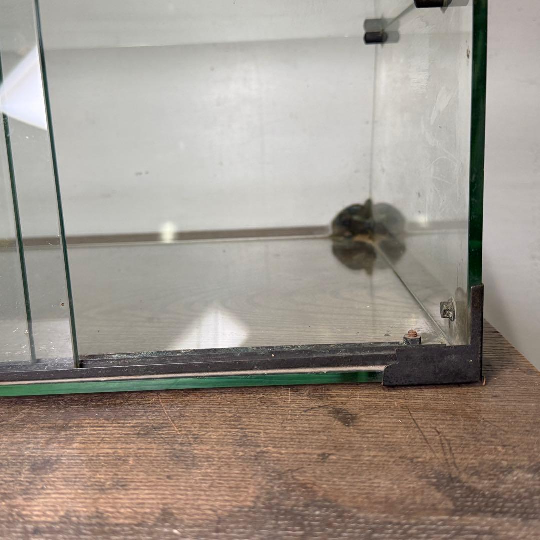 昭和レトロ ガラスケース 卓上 前面 斜め アンティーク ショーケース 陳列棚