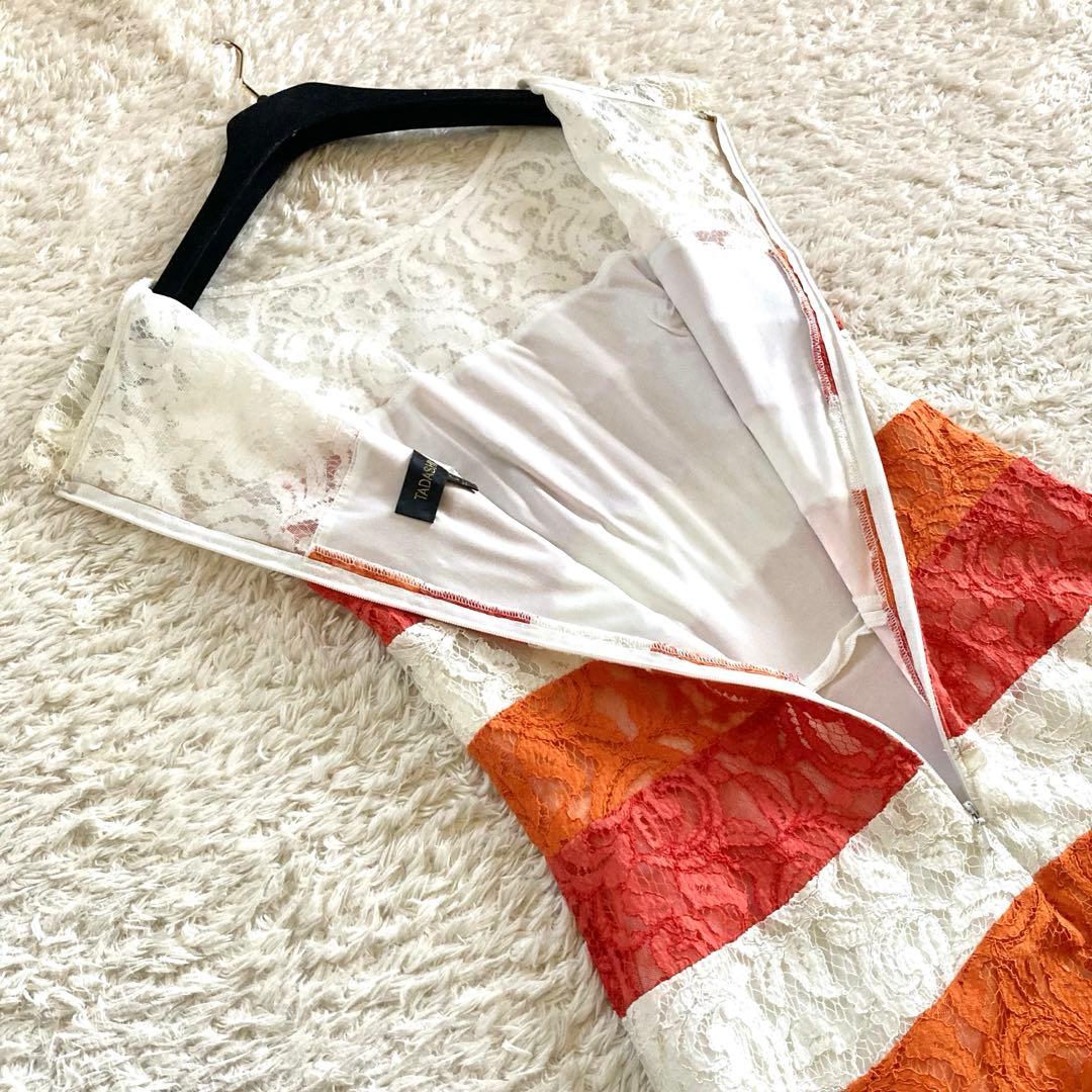 【美品】タダシショージ 総レース フレアドレス ワンピース 花柄レース フラワー