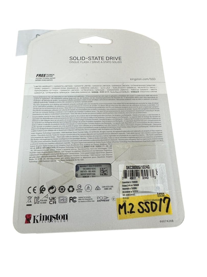 Kingston KC3000 NVMe M.2 SSD 1TB 未使用