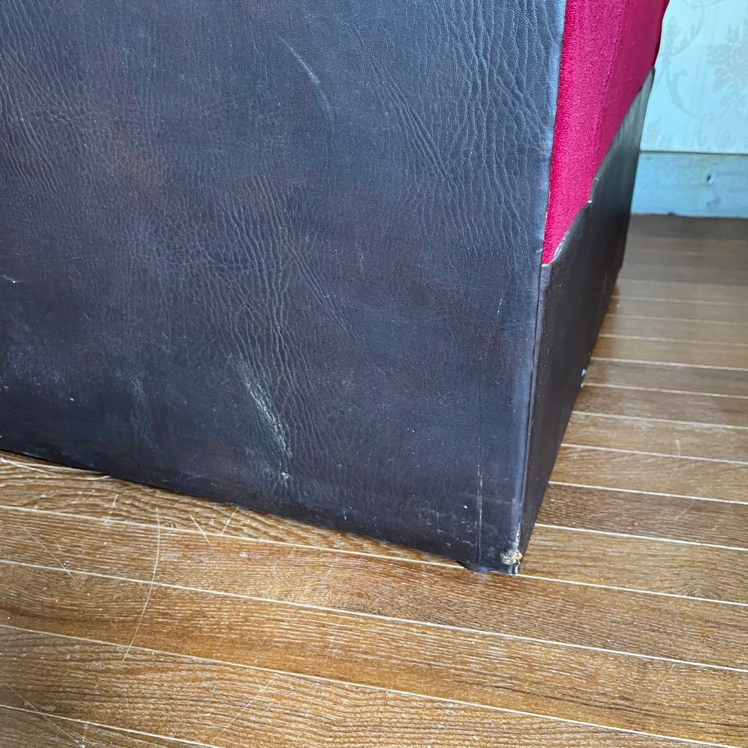 【アンティーク】① 昭和レトロ 1人掛けソファー ワインレッド スナック 喫茶店