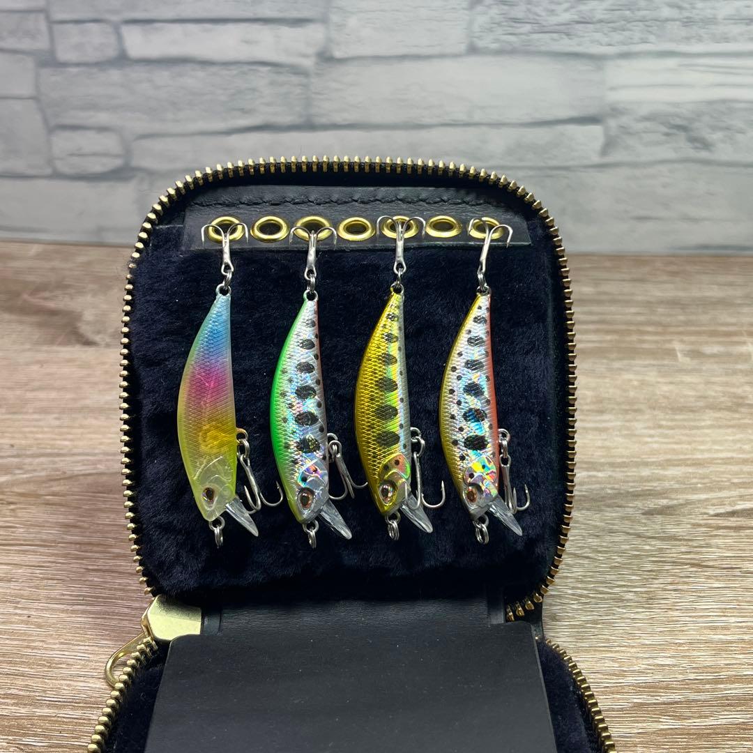 ミドルルアーワレット　本革レザー　手染めアンティークレッド　ハンドメイド　渓流