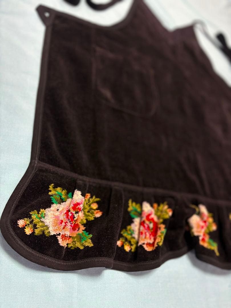 FEILER フェイラー シュニール織 ムーンライトフラワー エプロン ブラック