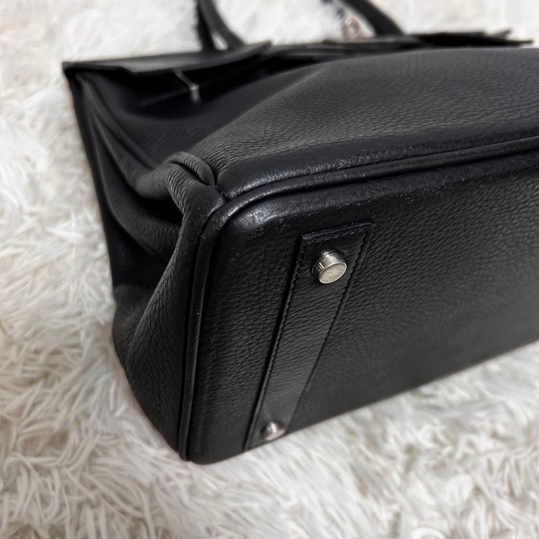 美品　HIGH CLASS ハンドバッグ　トートバッグ　35 シボ革　ブラック