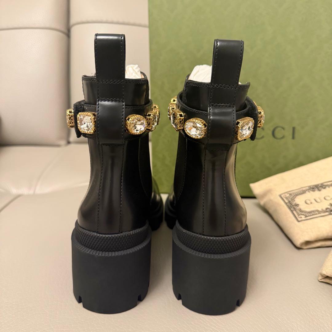 【新品未使用】GUCCI ブラック サイドゴアブーツ