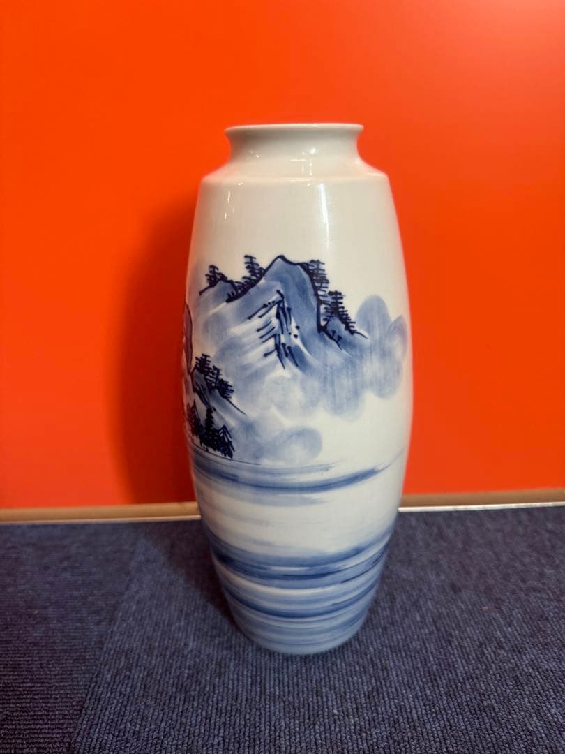 1969有田焼　染付山水　花瓶