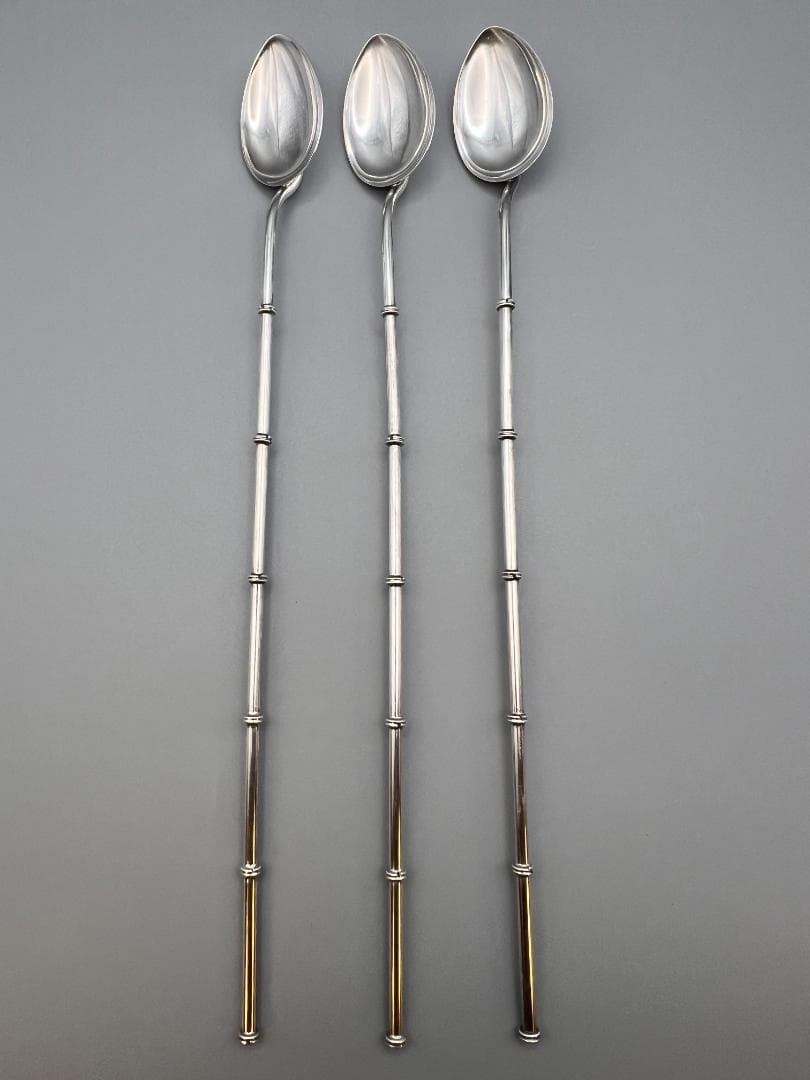 銀製 STERLING 950 湯豆腐スプーンとストロー スプーン 8点セット