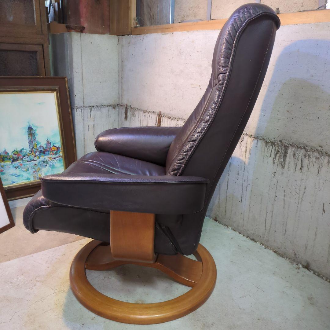 牛革 Hjellegjerde イエリアーダ オットマン付リクライニングチェア