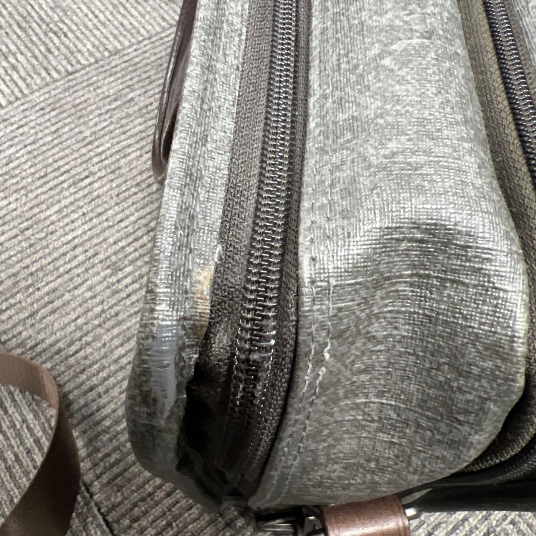 TUMI グレー ブラウン　ビジネスバッグ　タグおまけ付