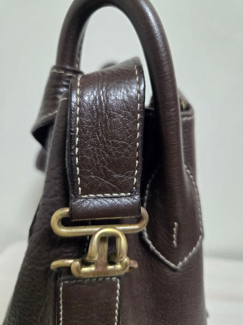 Cisei ダークブラウン レザー 2wayショルダーバッグ