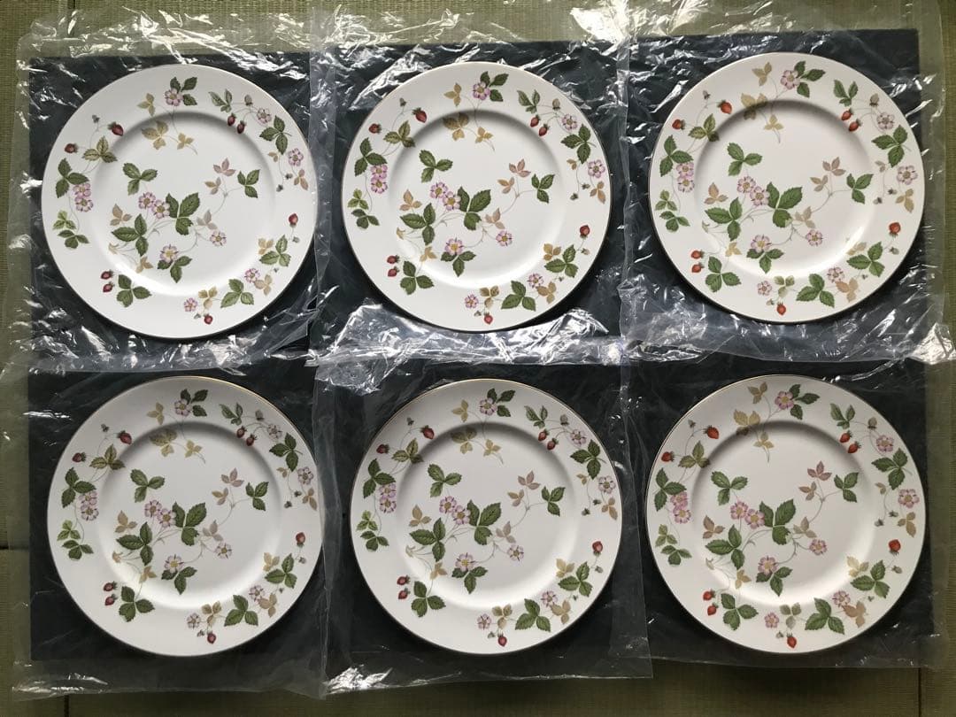 黒壺　ウェッジウッド　ワイルドストロベリー　大皿　プレート　6枚