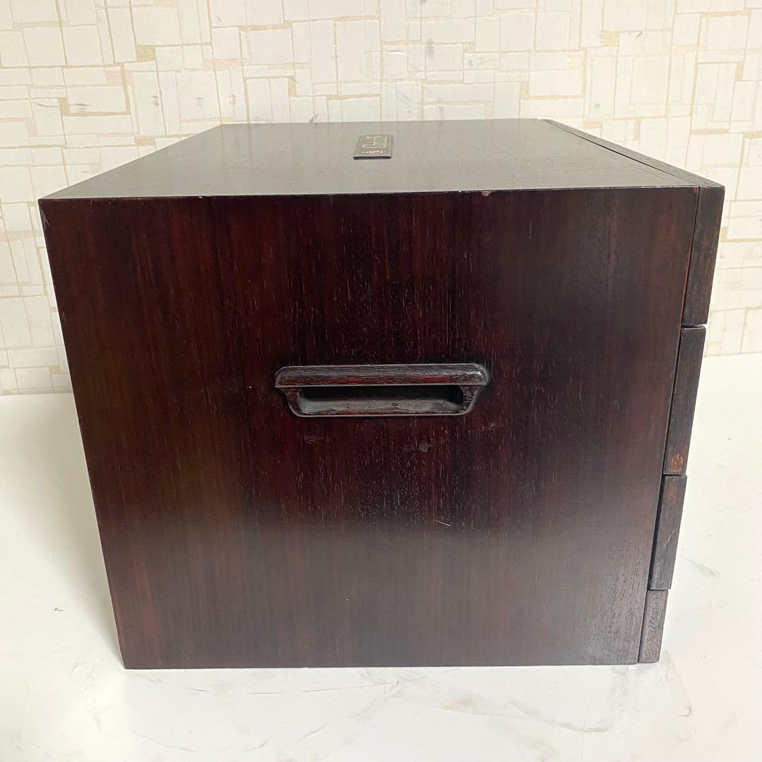 クリストフル 木製 4段収納チェスト 引き出し カトラリー セット 約90点