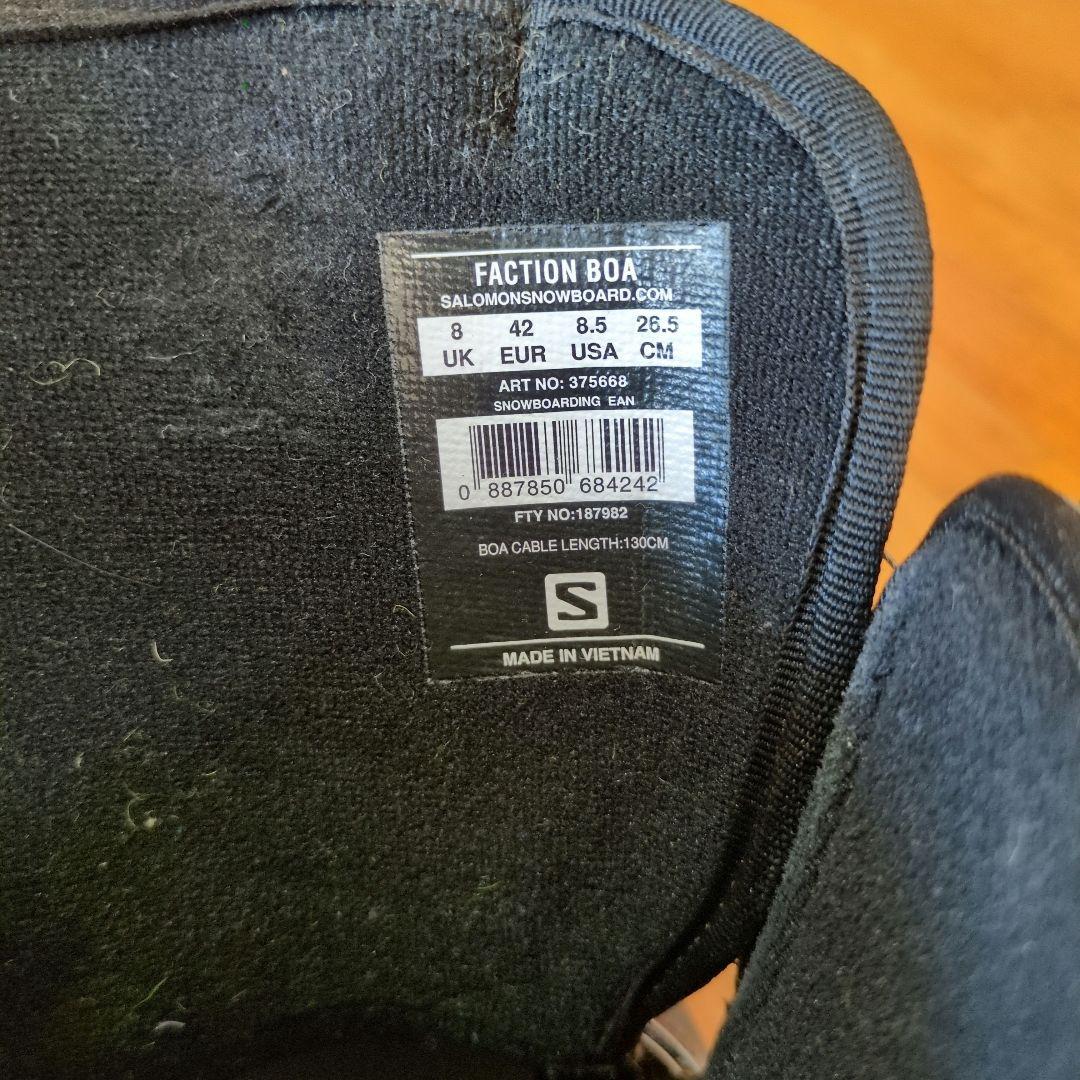 Salomon FACTION 26.5cm スノーボードブーツ BOAシステム