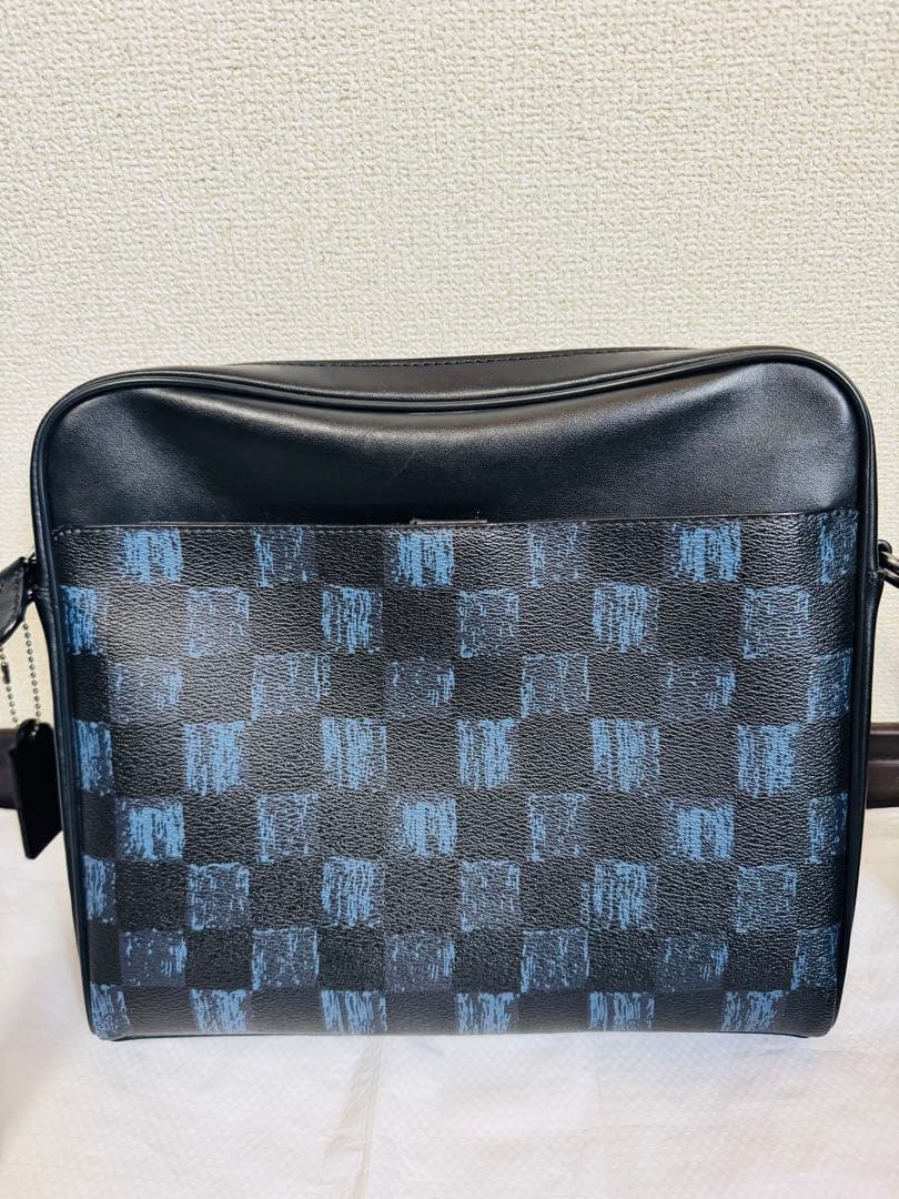 COACH 41 ショルダーバッグ メンズ ブラック チェック柄
