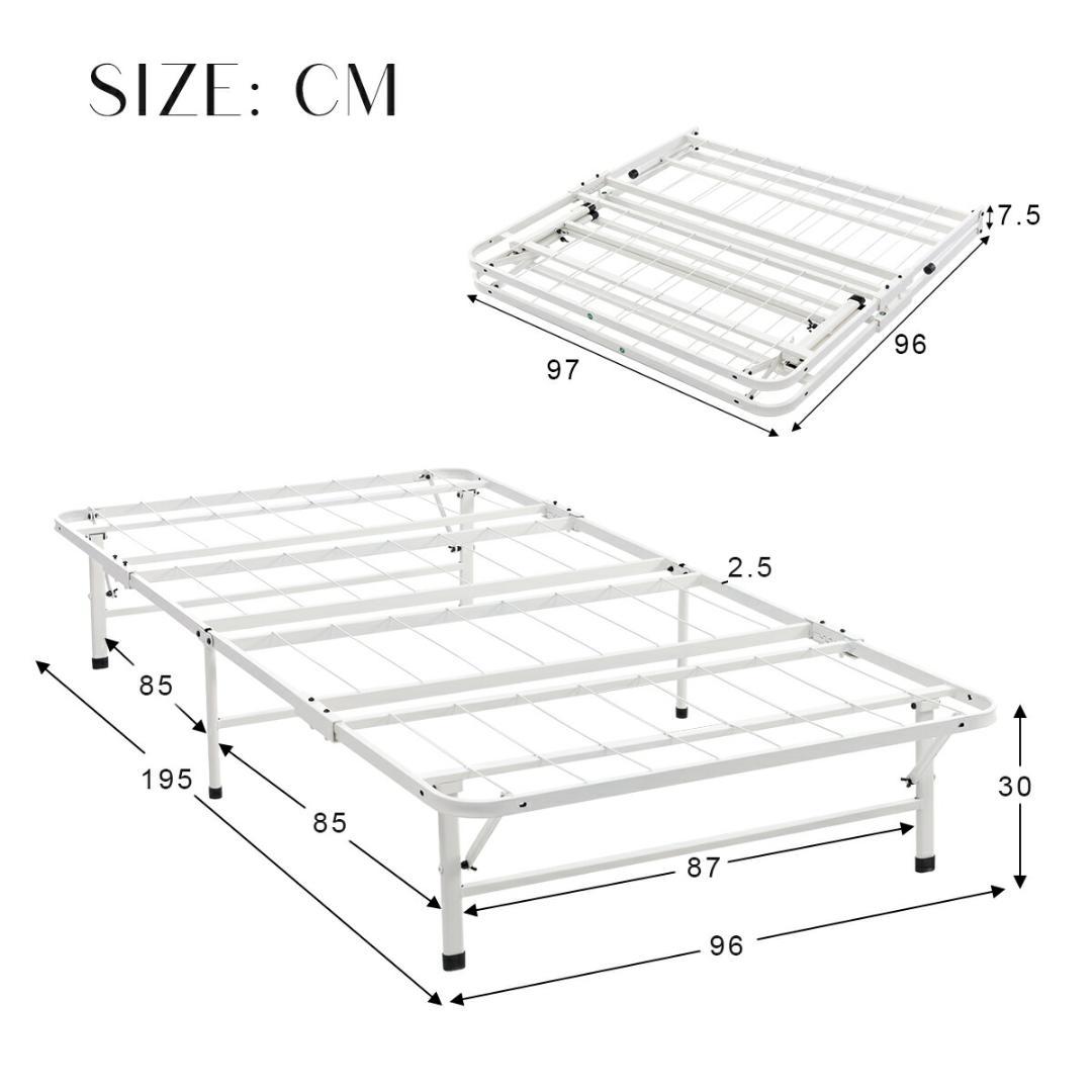 数量限定！パイプベッド 折りたたみベッド シングル 組立簡単 （S）WHITE