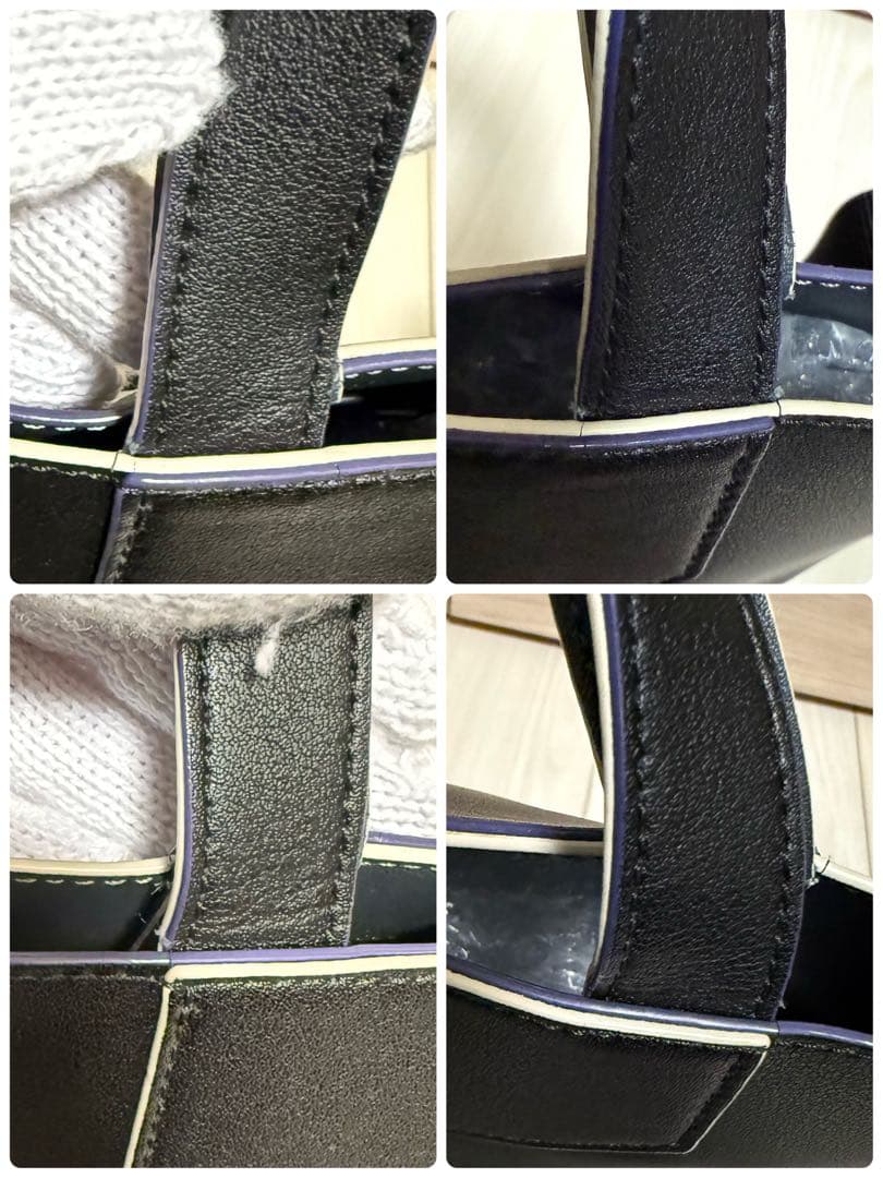 【美品】agnes b. 2wayショルダーバッグ レザー ブラック グリーン