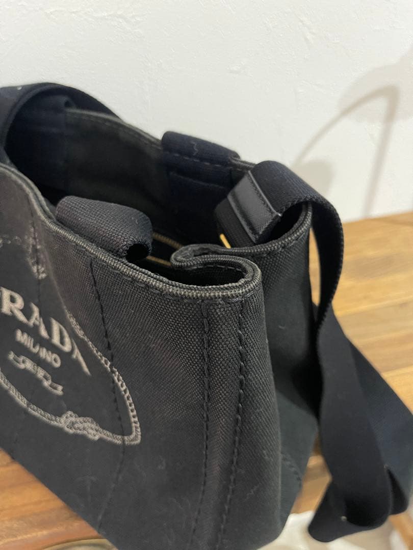 ＊ニコ＊PRADA カナパ 黒 トートバッグ