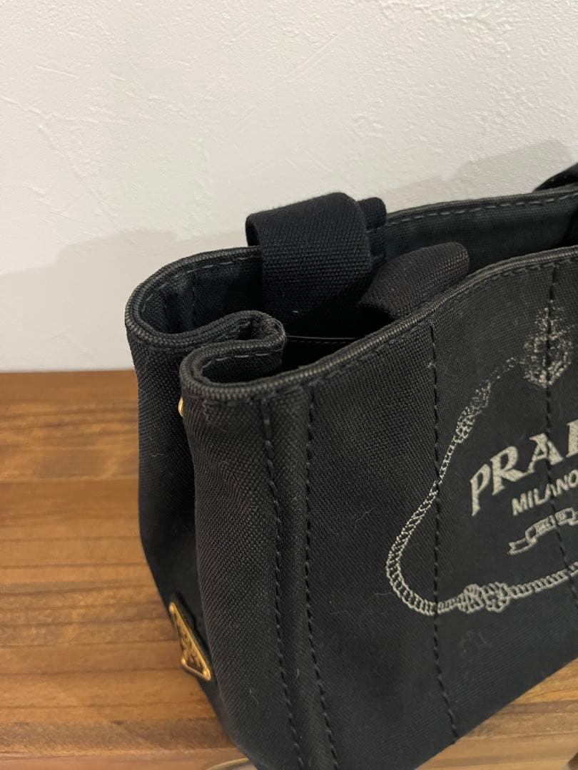 ＊ニコ＊PRADA カナパ 黒 トートバッグ