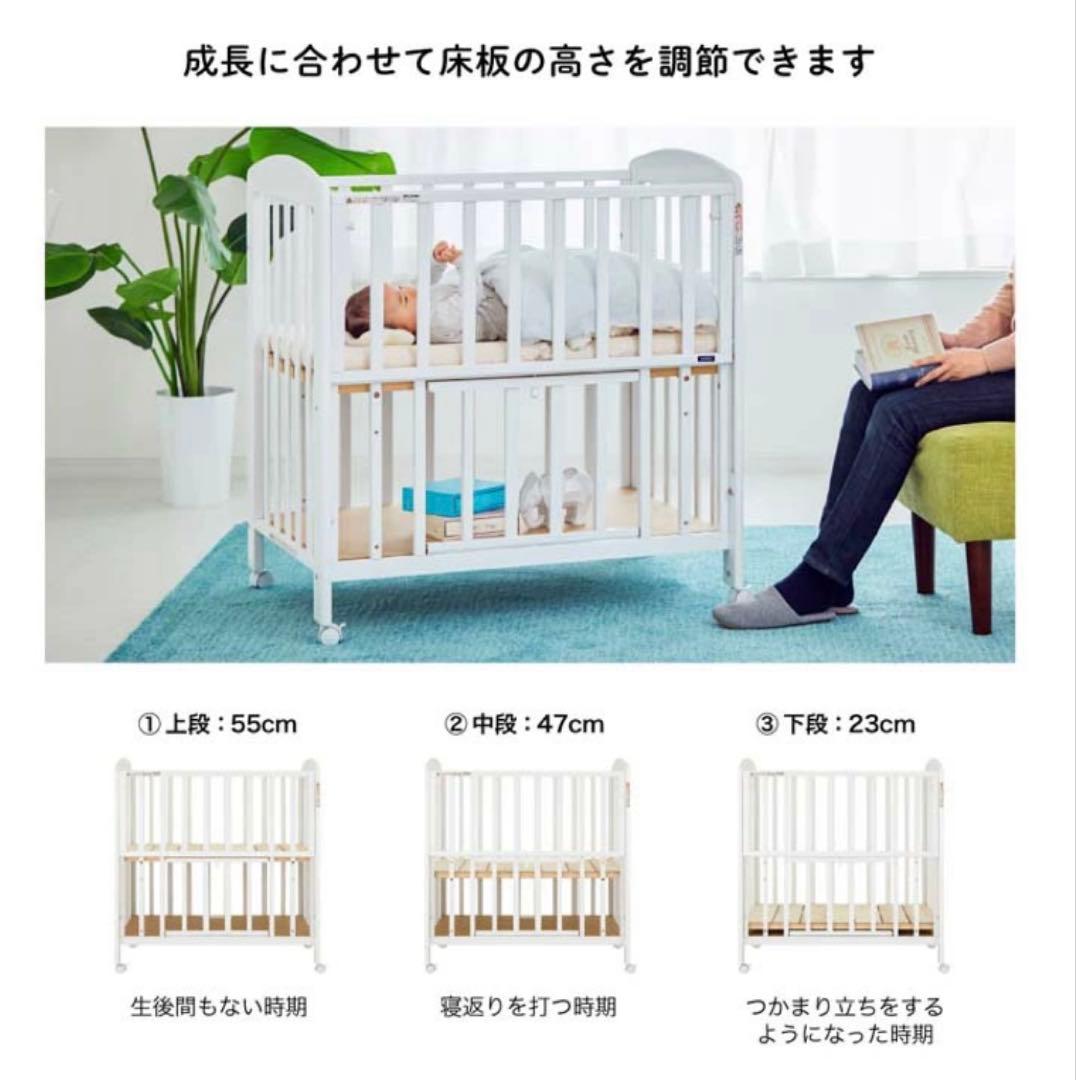 カトージ　ベビーベッド　ミニタチベッド　グレー