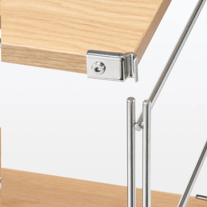 《送料込》無印良品 ステンレスユニットシェルフ オーク材棚 家具 シルバーラック