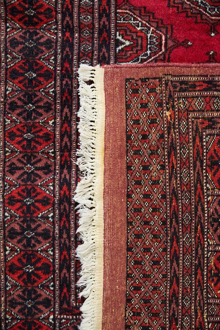 ヴィンテージラグ　トライバルラグ　ラホール産（161×98cm）赤　茶　黒