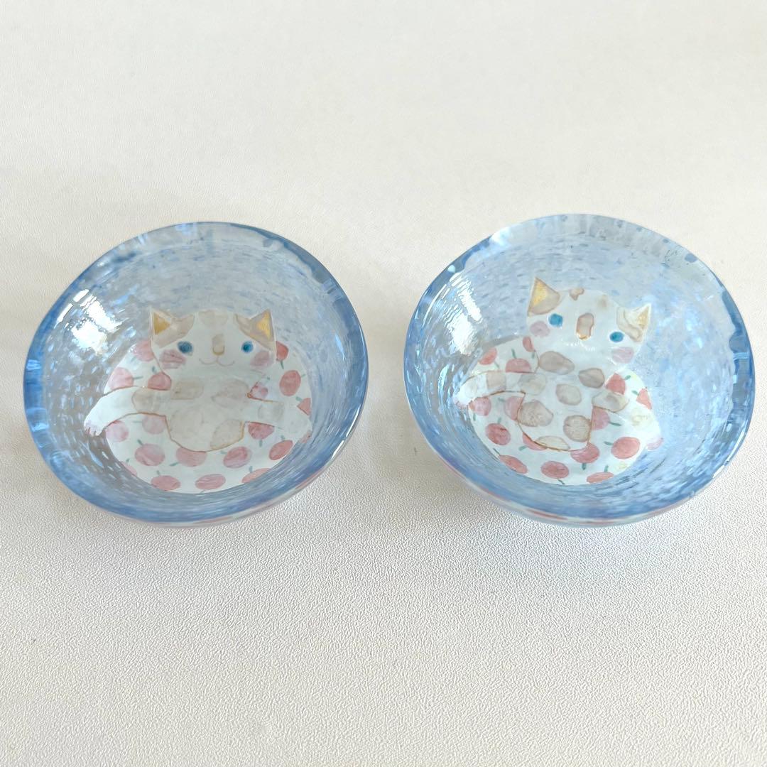 松岡装子 ガラス 小皿（2枚セット）手書き 希少 新品未使用