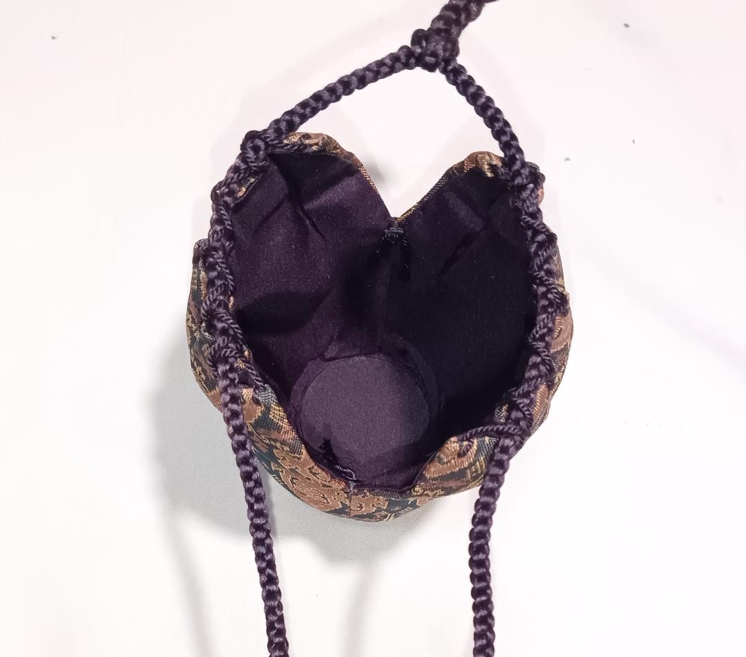 茶道具　京都洛東　桶谷定一作　肩衝茶入　帯鈎文錦仕覆付き　美品！！