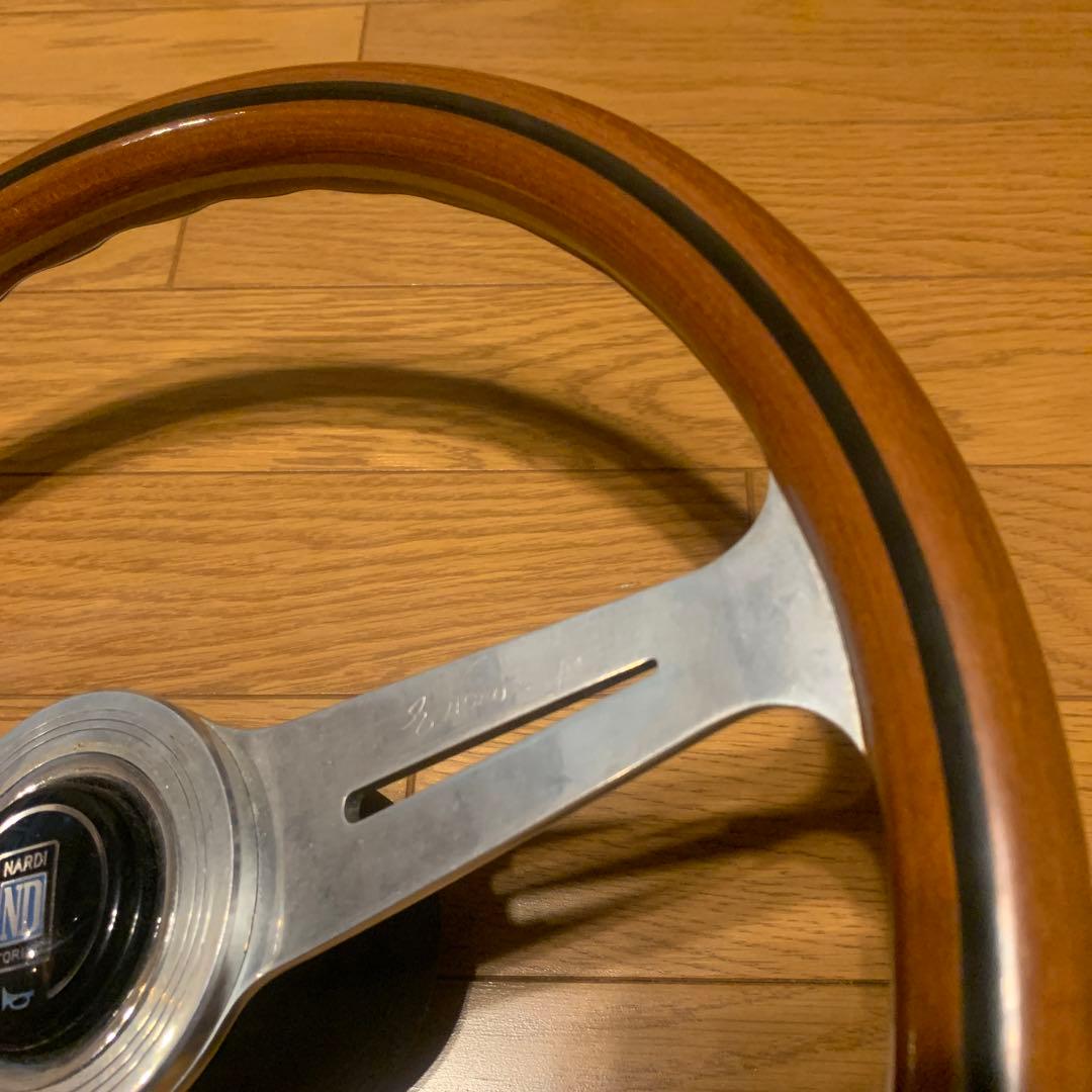 美品ナルディNardi ウッドハンドル34cm ボス付きDATSUN日産サニー
